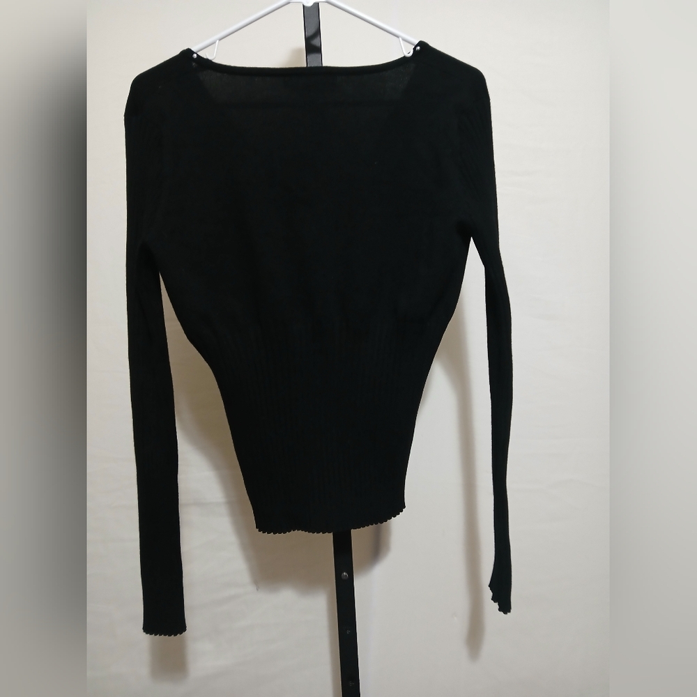 Belldini Black Ribbed Sweater With Metal Glam - Picture 5 of 5